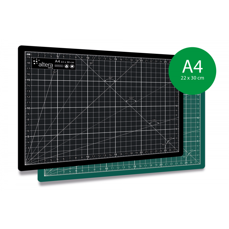Tapis De Découpe Copic Noir A3 - 45x30 Cm, Double Face Verte/noire, Graduation Mm | Idéal Pour Cutter, Protection Table, Bricolage