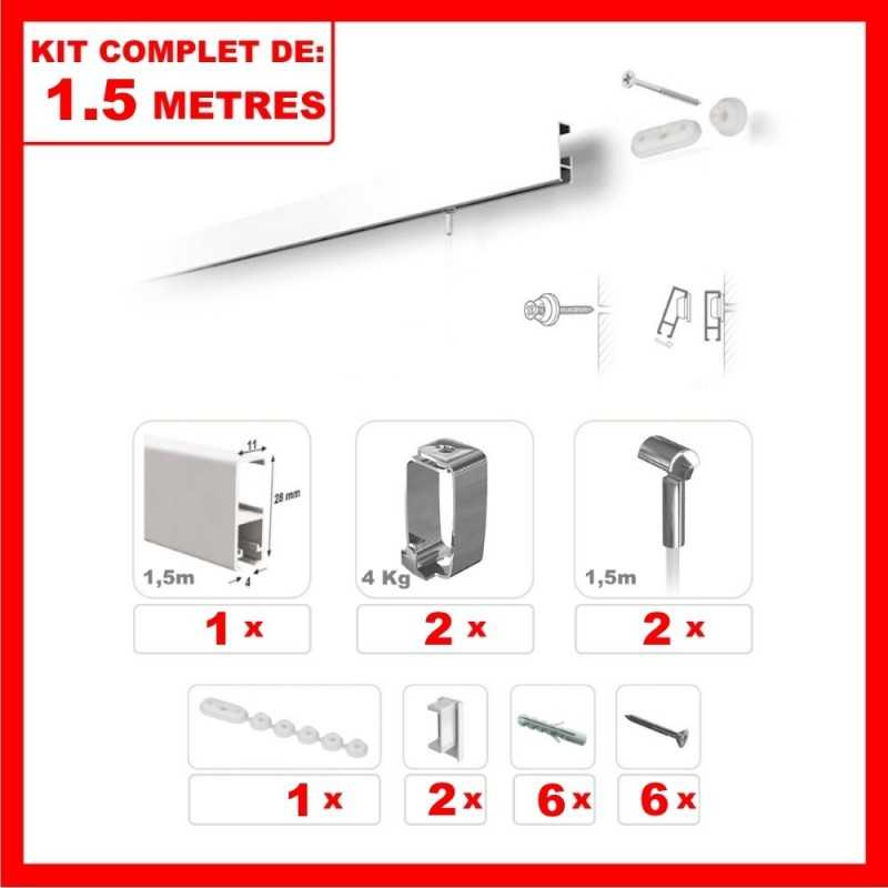 Cimaise en KIT Cliprail complet 150cm