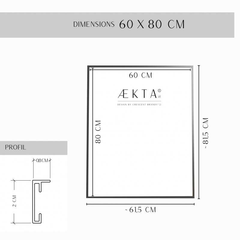 Cadre alu AEKTA - NOIR Mat - Pour format 60x80cm Cadre alu AEKTA - NOIR Mat - Pour format 60x80cm