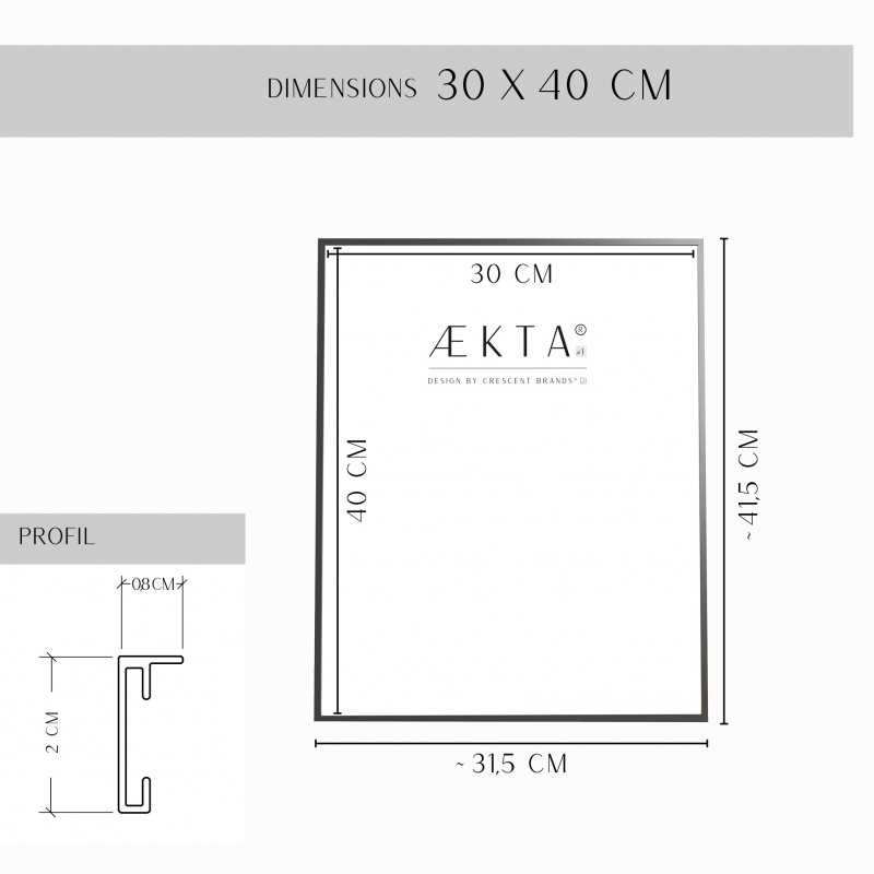 Cadre alu AEKTA - NOIR Mat - Pour format 30x40cm