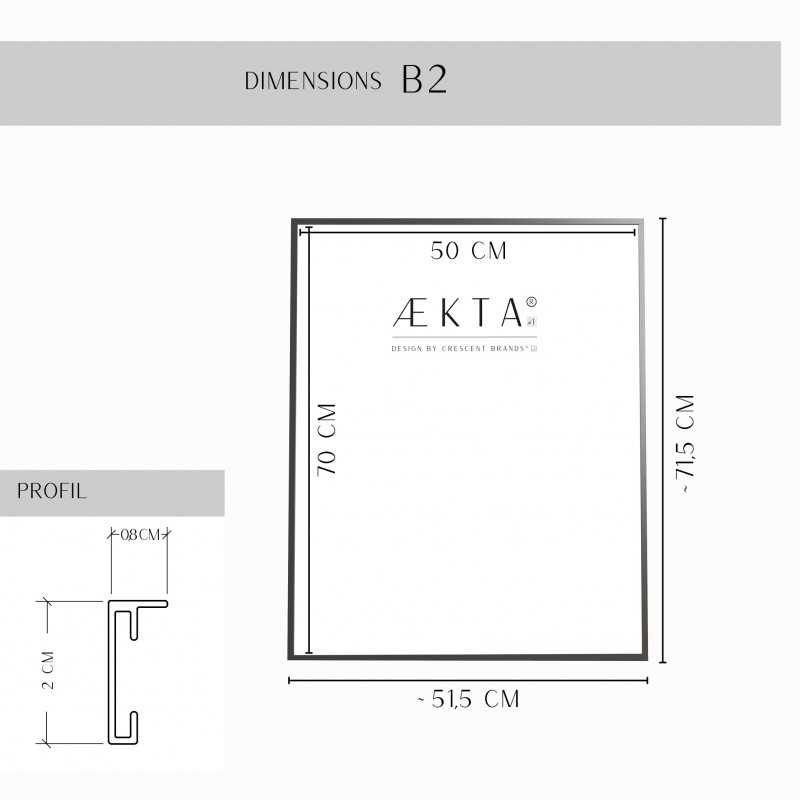 Cadre alu AEKTA - NOIR Mat - Pour format 50x70cm