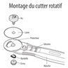 Cutter rotatif 45mm - 1 lame droite incl.