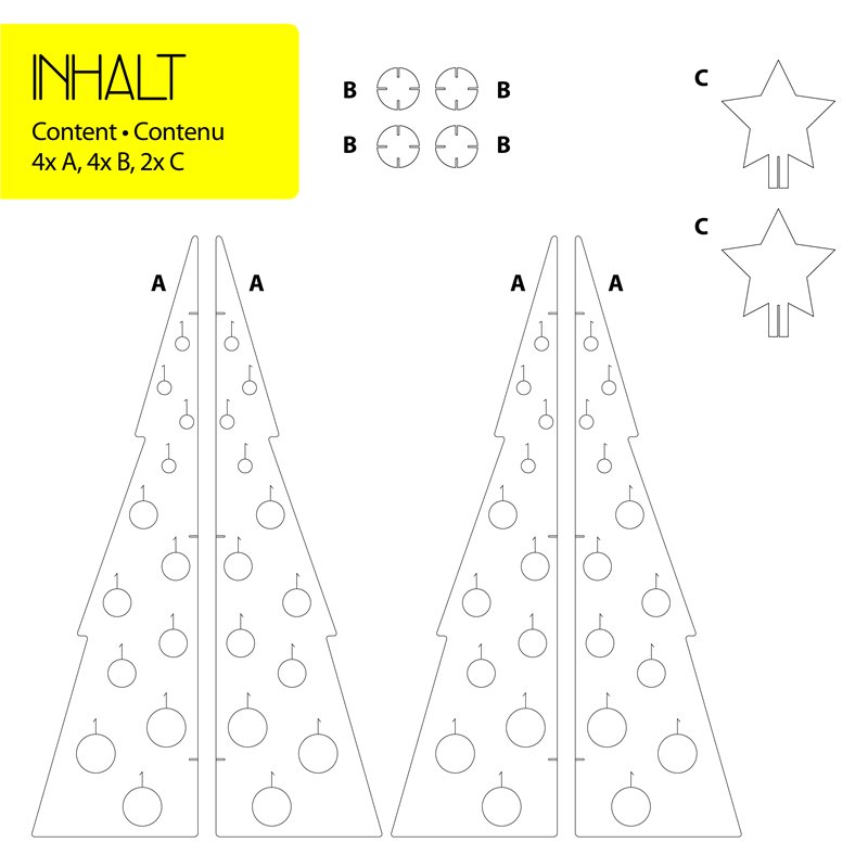 Spain de Noel en carton Myplugi 155cm (170cm avec étoile)